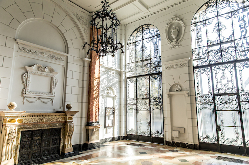 Gorgeous entry hall of the building in Budapest